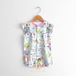 NWT Cute Girls Romper One-piece Short Sleeve Shorts Little Bird & Friends 12-18M